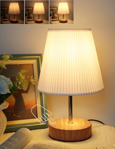 HSLighting Nachttischlampe, Tischlampe Touch Dimmbare Glühbirne 3 Helligkeitsstufen Einstellbar Schreibtischlampe Minimalistische Leuchten Tischleuchte für Nachttisch Schlafzimmer Lesen Wohnzimmer von HSLighting
