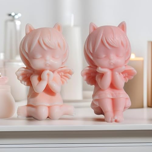 3D Engel Silikon Kerzenform, 2 Stück Engel Baby Silikon Form von HSMHLYYB