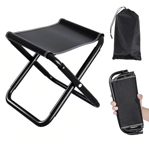 Klapphocker Camping, Campinghocker Faltbar, Angelhocker Faltbar, Gartenhocker Klappbar, Leichter Reisehocker, Klappstuhl Mini Für Camping, Angeln, Picknick, Reisen Und Wandern (30 x 30 x 31CM) von HSMHLYYB