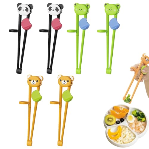 Training Essstäbchen, 6 Paare Essstäbchen, Panda und Bär Chopsticks, Wiederverwendbar Sushi Stäbchen, Anti Rutsch Essstäbchen Hilfe Training Essstäbchen, 6 Paare Essstäbchen, Panda und Bär Chopsticks, Wiederverwendbar Sushi Stäbchen, Anti Rutsch Essstäbchen Hilfe von HSMHLYYB