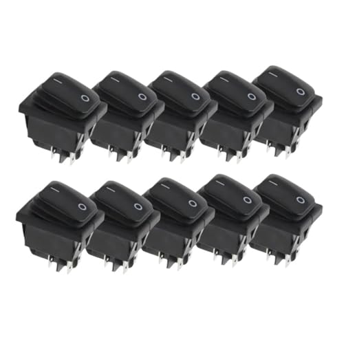 10PCS 2D4P-BLACK KCD4 220V Latching Switch Four Feet ON OFF Red Green With Lights 4PIN HSMXNEONJB von HSMXNEONJB
