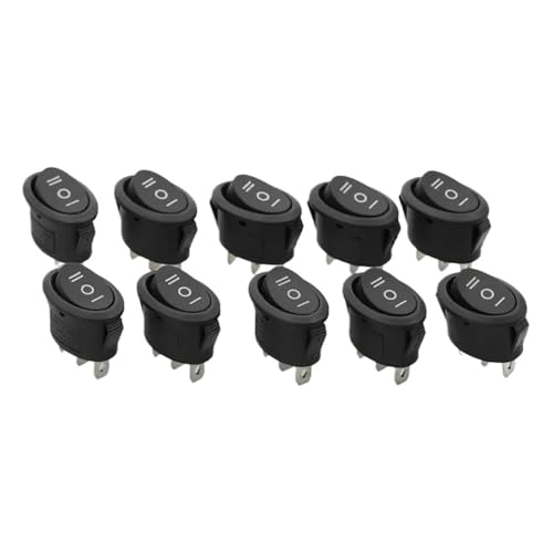 10Pcs 3D3P-BLACK KCD1 Oval Rocker Switch 10A Power Switch 6A 250V 10A 125V ON-OFF-ON HSMXNEONJB 10Pcs 3D3P-BLACK KCD1 Oval Rocker Switch 10A Power Switch 6A 250V 10A 125V ON-OFF-ON HSMXNEONJB von HSMXNEONJB