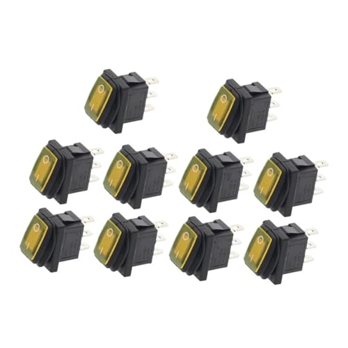 10pcs 2D3P-YELLOW 12V (ON-OFF) KCD1 12V 220V toggle switch HSMXNEONJB von HSMXNEONJB