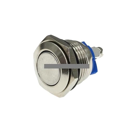 16mm Metal Push Button Switch IP67 Nickel plated brass press button Self-reset 1NO Flat Round Momentary HSMXNEONJB von HSMXNEONJB