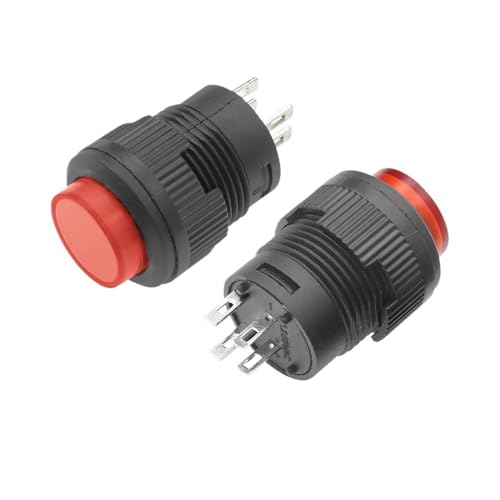 1PC Self locking 16MM Latching Push Button Switch With Red LED lighting 4Pin R16-503 HSMXNEONJB von HSMXNEONJB