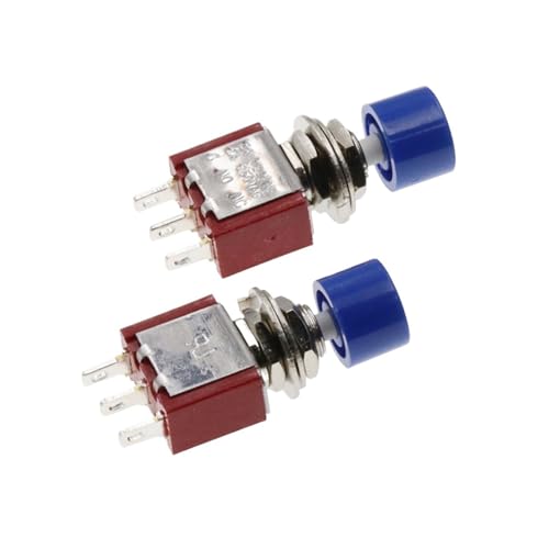 1PCS 3Pin C-NO-NC 6MM Momentary Automatic Push Button Switch ON-(ON) 2A 250VAC/5A 120VAC HSMXNEONJB(Blue) von HSMXNEONJB