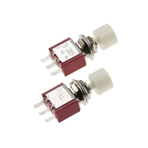 1PCS 3Pin C-NO-NC 6MM Momentary Automatic Push Button Switch ON-(ON) 2A 250VAC/5A 120VAC HSMXNEONJB(WHITE) von HSMXNEONJB