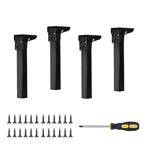 4 Stück 90 Grad klapptischbeine Eisen Tischbeine Klappbar Tischfüße DIY Möbelfüße Schreibtischbeine Hohe Tragkraft Geeignet für Schreibtische Couchtische Computertische Möbel (Schwarz, 15cm) von HSNAXingLife
