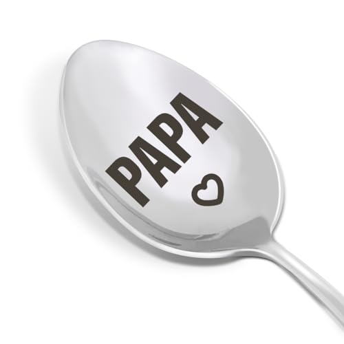Papa's Coffee Tea Spoon Gift, Father's Day Gifts for Grandpa Papa Grandad Grandfather Birthday Christmas Gift from Grandkids, Best Grandpa Ever Gifts Engraved Stainless Steel Spoon von HSNBT