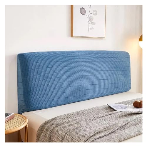 Bettkopfteil Hussen Plaid on BedHead Cover Bed Head Protective Fitted Sheet Headboard Quilted Cotton Pad Elastic Bedding Set Schlafzimmer Kopfteil (Color : Water Blue, Size : W220 x H60cm) von HSNJKLF
