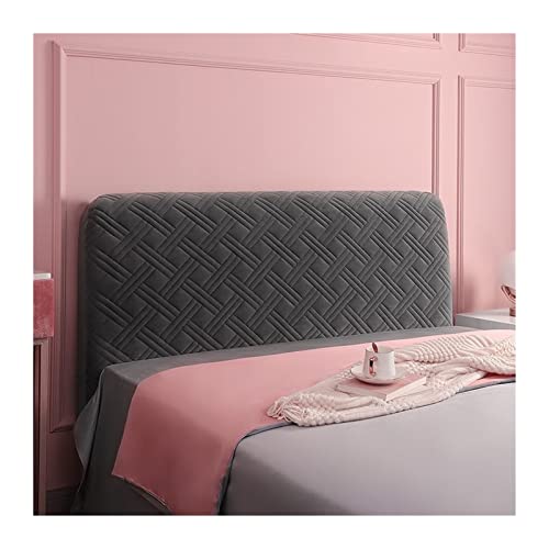 Bettkopfteil Hussen Soft Plush Headboard Cover Solid Color Pink All-Inclusive Velvet Bed Head Cover 180x70cm Schlafzimmer Kopfteil (Color : Dark Gray, Size : W120 x H70cm) von HSNJKLF