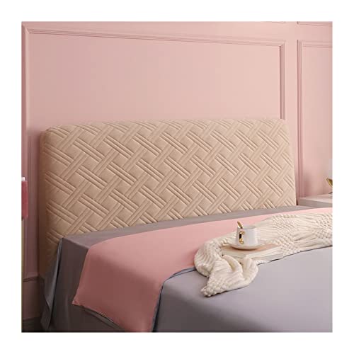 Bettkopfteil Hussen Soft Plush Headboard Cover Solid Color Pink All-Inclusive Velvet Bed Head Cover 180x70cm Schlafzimmer Kopfteil (Color : Khaki, Size : W100 x H70cm) von HSNJKLF