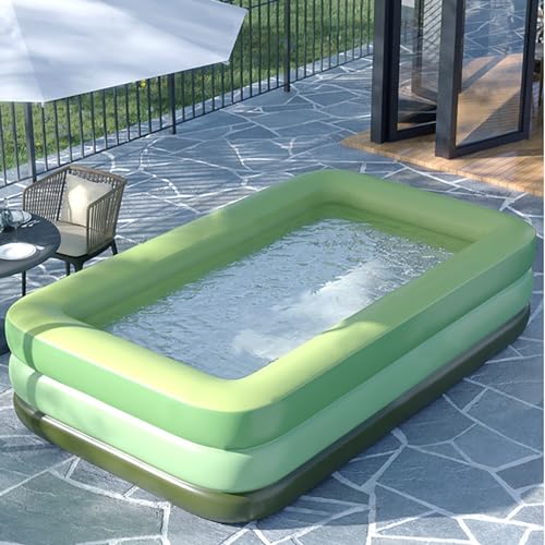 Aufblasbarer Pool/Planschbecken, rechteckiger Pool, kinderpool, PVC-Material, dick und stabil, Aufblasbarer Pool in voller Größe for den Garten im Freien, einfaches Set(Size:2.6m(8.53ft)) von HSPLXYT
