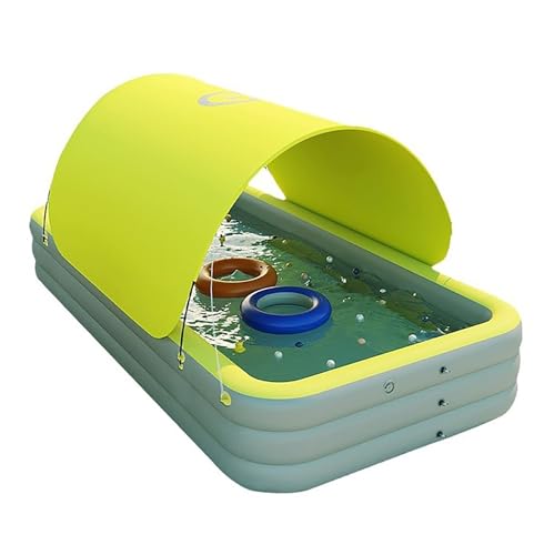 Aufblasbarer Swimmingpool mit Sonnenschirm, Kinderpools for den Garten, aufblasbarer Pool, Familienpool, mehrere Größen for mehrere Personen im Haus(Color:YellowA,Size:2.1m/6.88ft) von HSPLXYT