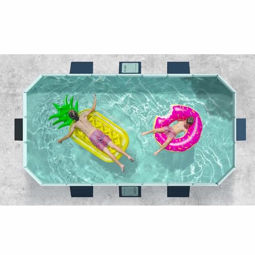 Faltbares Schwimmbad, tragbares Schwimmbad ohne Aufblasen, tragbares Schwimmbad mit Harter Kunststoffschale, Kinderbecken for Hinterhof-Hundebecken (1.6/1.85/2.1/2.6/3/4m) (Size : 2.1m) von HSPLXYT