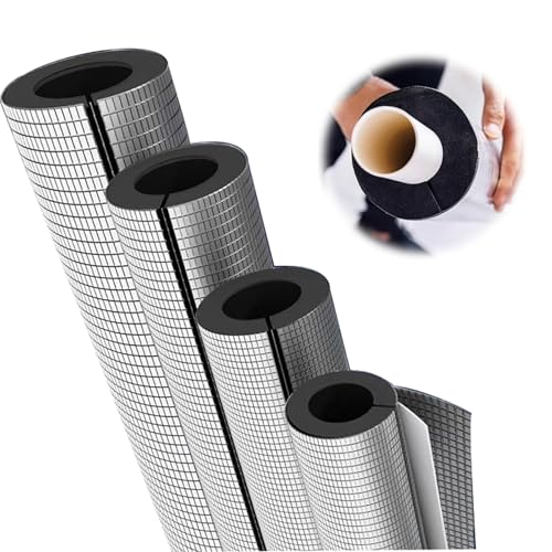 HSPLXYT Rohrisolierung, mit Gummischaum isolierter Schlauch, Aluminiumfolienverkleidung, öffnendes selbstklebendes wasserdichtes Isolierrohr, Innendurchmesser: 22–114 mm(ID-60mm,THK10mm) von HSPLXYT