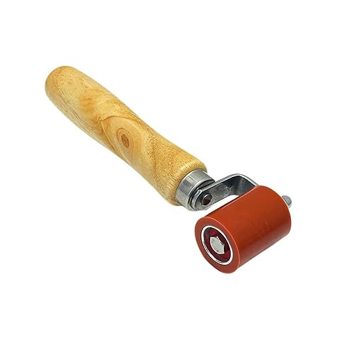 HSS® Premium Andrückrolle Silikon rot - ergonomischer Holzgriff & Kugellager für Häufig-Verarbeiter/innen von HSS