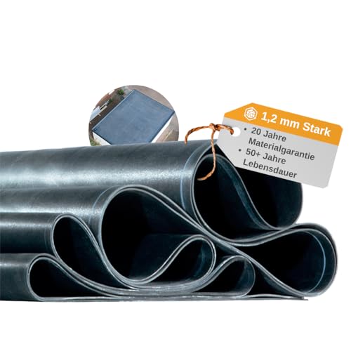 HSS Dachfolie EPDM DACHPROTECT 1,2mm Schwarz, Dachbahn, Wasserdicht, Uv- und Witterungsbeständig, Nahtfreier Zuschnitt, US-EPDM mit allen deutschen Zulassungen (3,55m x 3,00m) von HSS