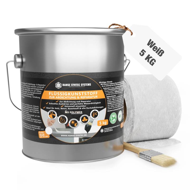 HSS Flüssigkunststoff Abdichtungs- und Reparatur-Set 5 kg Weiß HSS Flüssigkunststoff Abdichtungs- und Reparatur-Set 5 kg Weiß von HSS