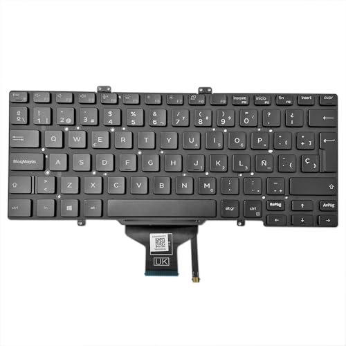 HSSDTECH Spanische Tastatur (ES) mit Hintergrundbeleuchtung für Dell Latitude 7400 3400 5400 7410 5401 5411 0y1f5w Keyboard Backlight ISO-spanisch von HSSDTECH