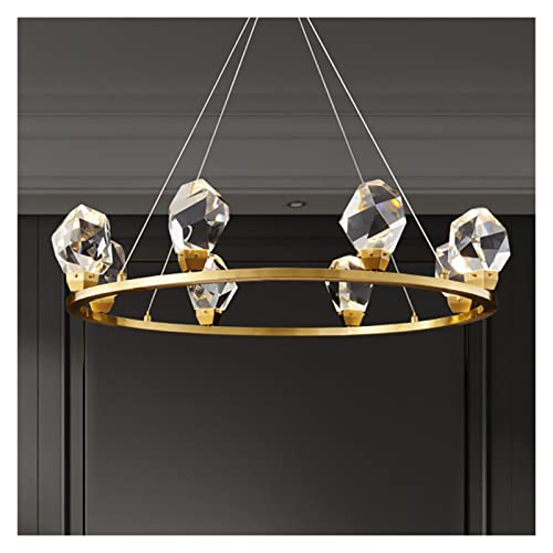 Kronleuchter Gold Kronleuchter Beleuchtung Kristall Kronleuchter für Wohnzimmer Innenbeleuchtung Kompatibel mit Wohnzimmer Schlafzimmer Led - Runde LED Deckenleuchte, Inte Kronleuchter von HSSYHGDS
