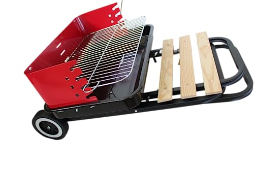 HST Holzkohlegrill klapp und fahrbar mit Rädern BBQ Grillwagen großer Grillrost Ablage zum Zusammenklappen platzsparend leicht transportierbar HST Holzkohlegrill klapp und fahrbar mit Rädern BBQ Grillwagen großer Grillrost Ablage zum Zusammenklappen platzsparend leicht transportierbar von HST Sicherheitstechnik