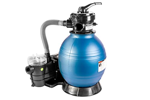 HST Poolfilter Sandfilter bis 35.000 Liter mit Leis Profi Poolpumpe 10000 Liter/Std 400 W mit Vorfilter Sandkessel 5-Wegeventil Bodenplatte viel Zubehör Komplettset geeignet für Sand Filterbälle Glas von HST Sicherheitstechnik