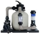 HST Poolfilter Sandfilter mit Chlordosierer bis 35.000 Liter Leis Profi Poolpumpe 10000 Liter/Std 400 W, Vorfilter Sandkessel 5-Wegeventil Bodenplatte Zubehör Komplettset für Sand Filterbälle Glas von HST Sicherheitstechnik