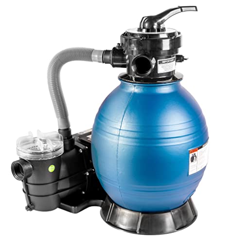 HST Poolfilter Sandfilter bis 30.000 Liter + Leis Profi Poolpumpe 8000 Liter/Std 250 W mit Vorfilter Sandkessel 5-Wegeventil Bodenplatte viel Zubehör Komplettset geeignet für Sand Filterbälle Glas von HST Sicherheitstechnik