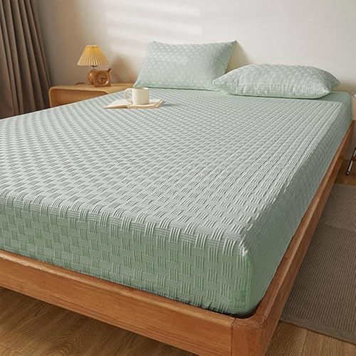 HSTANGKY Einfaches Kariertes Spannbettlaken Hautfreundlicher Matratzenbezug Atmungsaktiver Schoner Mit Gummizug Bequemer Matratzenschutz Einfach Anzubringende Matratzenauflage-Green||Double 47x79inch HSTANGKY Einfaches Kariertes Spannbettlaken Hautfreundlicher Matratzenbezug Atmungsaktiver Schoner Mit Gummizug Bequemer Matratzenschutz Einfach Anzubringende Matratzenauflage-Green||Double 47x79inch von HSTANGKY