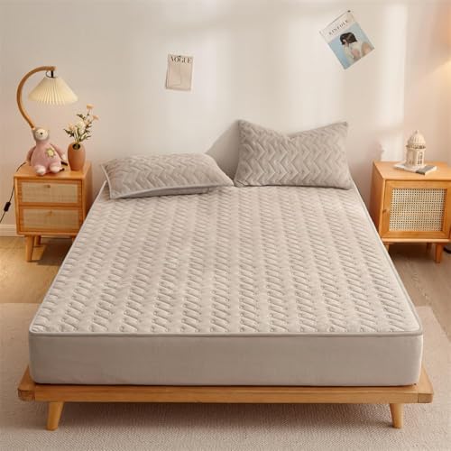 HSTANGKY Gesteppte Elastische Matratzenauflage Geräuschloser Samt Matratzen Staubschutz Waschbares Spannbettlaken Design Mit Tiefen Taschen Einfach Anzubringen-Gray||Double 47x79inch HSTANGKY Gesteppte Elastische Matratzenauflage Geräuschloser Samt Matratzen Staubschutz Waschbares Spannbettlaken Design Mit Tiefen Taschen Einfach Anzubringen-Gray||Double 47x79inch von HSTANGKY