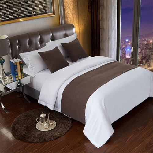 HSTANGKY Hotel Betttuch Bettläufer Einfache Überwürfe Schutz Moderne Tagesdecken Dekoration Home Schlafzimmer Bettdecke Weicher Bettabschluss Handtuch-Brown||Only 1 Pillowcase 50X50cm von HSTANGKY