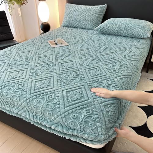 HSTANGKY Matratzenschoner Aus Samt Winterwarm Verdicktes Atmungsaktives Spannbettlaken Geräuschfreie Hautfreundliche Matratzenauflage Leicht Waschbare Einfarbige Bettwäsche-Blue||Double:47x79inch HSTANGKY Matratzenschoner Aus Samt Winterwarm Verdicktes Atmungsaktives Spannbettlaken Geräuschfreie Hautfreundliche Matratzenauflage Leicht Waschbare Einfarbige Bettwäsche-Blue||Double:47x79inch von HSTANGKY