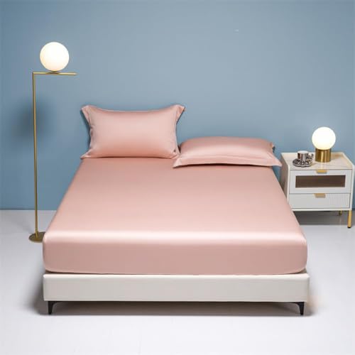 Matratzenschoner Spannbettlaken Aus Ultra-atmungsaktivem Kühlendem Stoff Geräuschfreie Staubdichte Unterlage Elastischer Spannbettlaken-Pink||Queen:59x79in von HSTANGKY