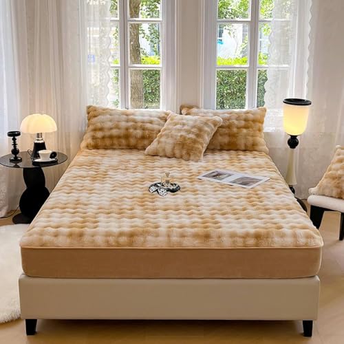 HSTANGKY Plüschiger Flanell Matratzenbezug Dicker Staubdichter Matratzenschoner Elastisches Spannbettlaken-Design Mit Tiefen Taschen rutschfeste Waschbare Matratzenauflage-Khaki||Double 47x79in HSTANGKY Plüschiger Flanell Matratzenbezug Dicker Staubdichter Matratzenschoner Elastisches Spannbettlaken-Design Mit Tiefen Taschen rutschfeste Waschbare Matratzenauflage-Khaki||Double 47x79in von HSTANGKY