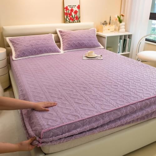 HSTANGKY Verdickter Elastischer Matratzenschoner Hautfreundliche Staubdichte Matratzenauflage Atmungsaktive Matratzenauflage Aus Stoff Einfach Anzubringendes Spannbettlaken-Purple||King 71x79in HSTANGKY Verdickter Elastischer Matratzenschoner Hautfreundliche Staubdichte Matratzenauflage Atmungsaktive Matratzenauflage Aus Stoff Einfach Anzubringendes Spannbettlaken-Purple||King 71x79in von HSTANGKY