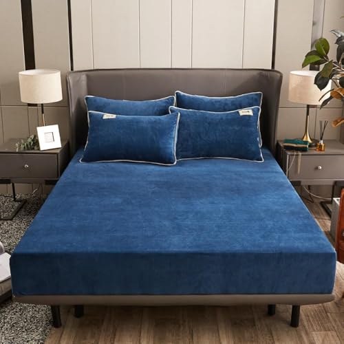 HSTANGKY Warmer Matratzenschoner Aus Samt Elastischer Spannbettlaken Rutschfestes Atmungsaktives Bettlaken Staubdichter Schutz Für Schlafzimmer Maschinenwaschbares Spannbettlaken-Blue||Single:35x79in HSTANGKY Warmer Matratzenschoner Aus Samt Elastischer Spannbettlaken Rutschfestes Atmungsaktives Bettlaken Staubdichter Schutz Für Schlafzimmer Maschinenwaschbares Spannbettlaken-Blue||Single:35x79in von HSTANGKY