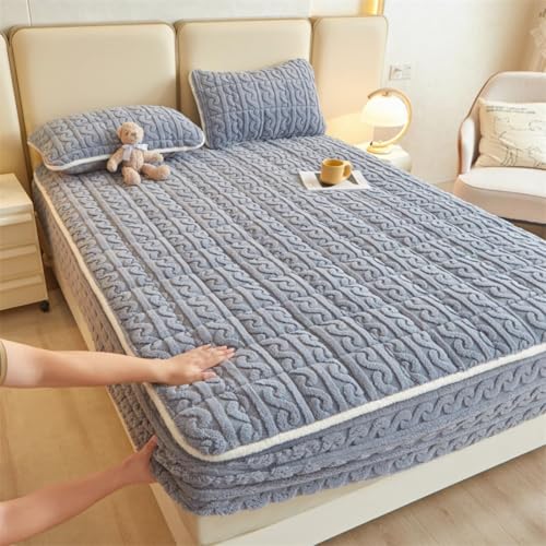 Warmer Matratzenschoner Aus Samt Rutschfester Matratzenbezug Aus Dicker Baumwolle Atmungsaktives Hautfreundliches Spannbettlaken Einfarbige Gemütliche Bettwäsche-Blue||Queen:59x79inch Warmer Matratzenschoner Aus Samt Rutschfester Matratzenbezug Aus Dicker Baumwolle Atmungsaktives Hautfreundliches Spannbettlaken Einfarbige Gemütliche Bettwäsche-Blue||Queen:59x79inch von HSTANGKY