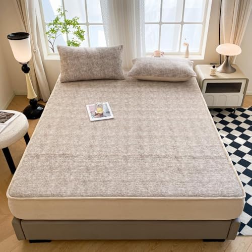 HSTANGKY Weicher Samt Matratzenschoner Warme Spannbettlaken Mit Tiefen Taschen Atmungsaktiver Matratzen Staubschutz Schlafzimmer Hautfreundliche Matratzenauflage-Khaki||Double 47x79in HSTANGKY Weicher Samt Matratzenschoner Warme Spannbettlaken Mit Tiefen Taschen Atmungsaktiver Matratzen Staubschutz Schlafzimmer Hautfreundliche Matratzenauflage-Khaki||Double 47x79in von HSTANGKY