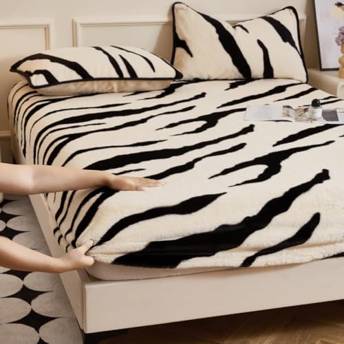 Luxuriöser Matratzenschoner Aus Flanellsamt Seidigweicher Warmer Bettbezug Atmungsaktives Weiches Spannbettlaken Staubdichte Matratzenauflage-Beige||Double 47x79inch Luxuriöser Matratzenschoner Aus Flanellsamt Seidigweicher Warmer Bettbezug Atmungsaktives Weiches Spannbettlaken Staubdichte Matratzenauflage-Beige||Double 47x79inch von HSTANGKY