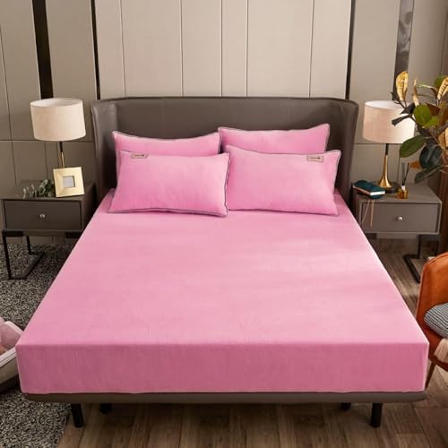 Warmer Matratzenschoner Aus Samt Elastischer Spannbettlaken Rutschfestes Atmungsaktives Bettlaken Staubdichter Schutz Für Schlafzimmer Maschinenwaschbares Spannbettlaken-Pink||California king:79x87in Warmer Matratzenschoner Aus Samt Elastischer Spannbettlaken Rutschfestes Atmungsaktives Bettlaken Staubdichter Schutz Für Schlafzimmer Maschinenwaschbares Spannbettlaken-Pink||California king:79x87in von HSTANGKY