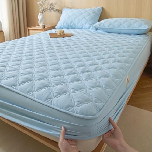 Wasserdichter Matratzenschoner Mit Rautensteppung Atmungsaktive Matratzenauflage Geräuschloser Komfortabler Bettbezug Weiches Elastisches Spannbettlaken-Blue||Queen 59x79inch Wasserdichter Matratzenschoner Mit Rautensteppung Atmungsaktive Matratzenauflage Geräuschloser Komfortabler Bettbezug Weiches Elastisches Spannbettlaken-Blue||Queen 59x79inch von HSTANGKY