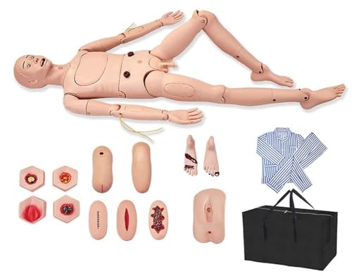 GHDE&MD Multi-Functional Patient Care Manikin, Nursing Training Patient Care Simulator with Interchangeable Genitals and Bedsore Modules for Nursing Medical Training GHDE&MD Multi-Functional Patient Care Manikin, Nursing Training Patient Care Simulator with Interchangeable Genitals and Bedsore Modules for Nursing Medical Training von HSTBLEOO