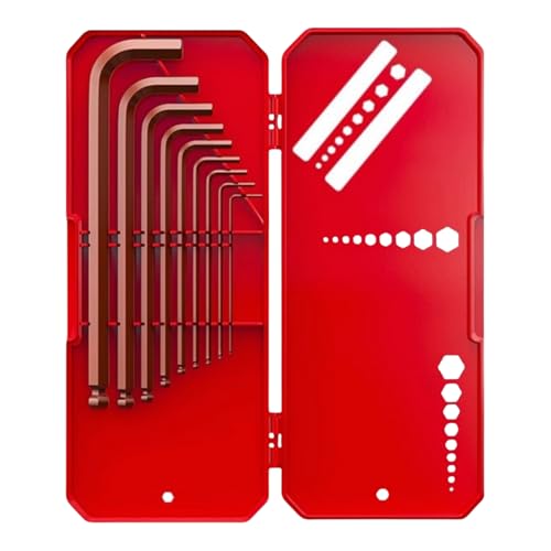 HSTWODE 1 Stück Innensechskant Satz Hartmetallstahl, perfekter Schraubenkontakt,| 2.6mm-8.5mm | 9-teiliges Set, inklusive Aufbewahrungsbox | für Zuhause & Profi (3#) von HSTWODE