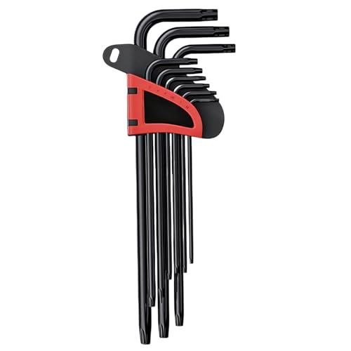 HSTWODE 1 Stück Innensechskant Satz Hartmetallstahl, perfekter Schraubenkontakt | 2.6mm-8.5mm | mit Halter T-Griff (Schwarz extra lang) von HSTWODE