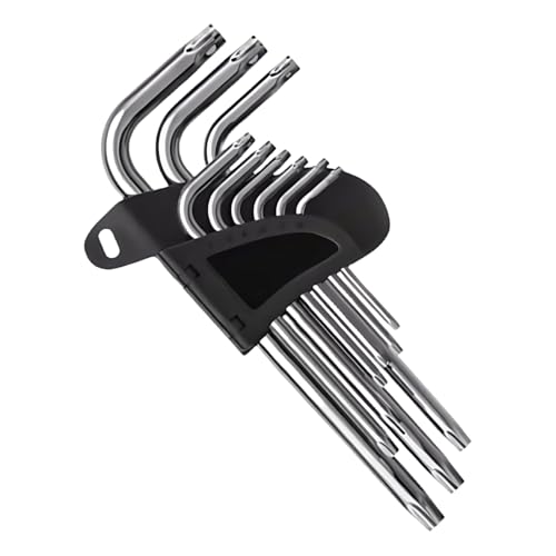 HSTWODE 1 Stück Innensechskant Satz Hartmetallstahl, perfekter Schraubenkontakt | 2.6mm-8.5mm | mit Halter T-Griff (Silber extra lang) von HSTWODE