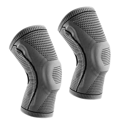 HSTWODE 1 Stück Kniestütze, Knieschützer für Laufen, Meniskusriss, Arthritis, Gelenkschmerzlinderung, Erholung, Atmungsaktiv Material für Herren/Damen (Grau, M) von HSTWODE