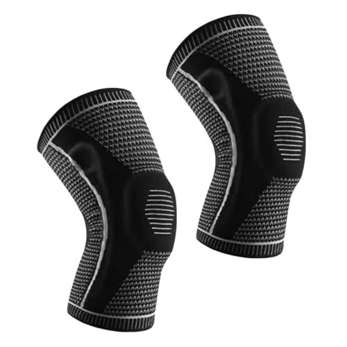 HSTWODE 1 Stück Kniestütze, Knieschützer für Laufen, Meniskusriss, Arthritis, Gelenkschmerzlinderung, Erholung, Atmungsaktiv Material für Herren/Damen (Schwarz, 2XL) von HSTWODE