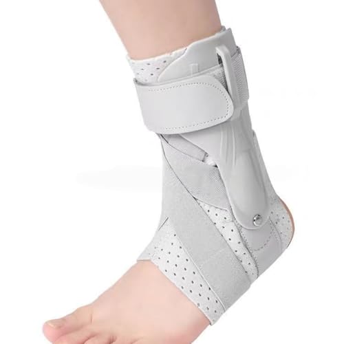 HSTWODE 1 Stück Knöchelbandage | Sprunggelenkbandage | Einstellbar Bandage Fußgelenk | für Plantarfasziitis, Achillessehne (Grau, S) von HSTWODE