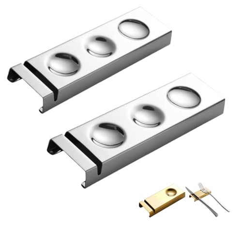 HSTWODE 2 Stück Edelstahl 304 MesserbäNkchen,StäBchenhalter,EssstäBchen Rests FüR Esstisch,FüR Verschiedene Essensszenen,Es Kann Als Dekoration Auf Dem Esstisch Verwendet Werden (Silber Stil 3) von HSTWODE